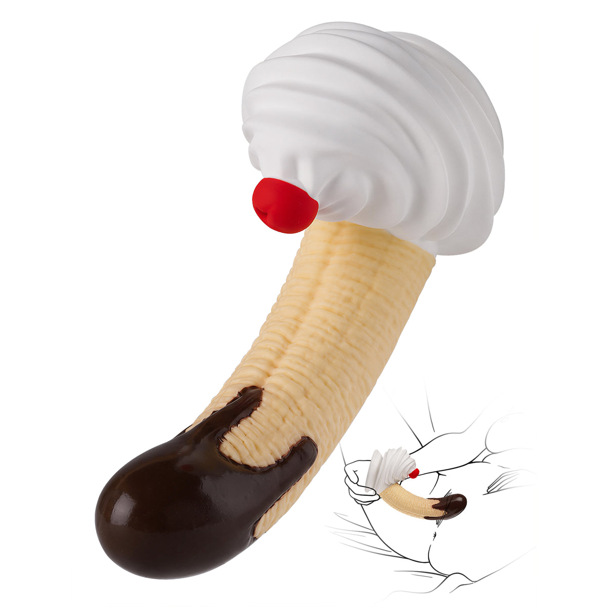 MoiAme Banana Silicone Dildo with Suction Cup