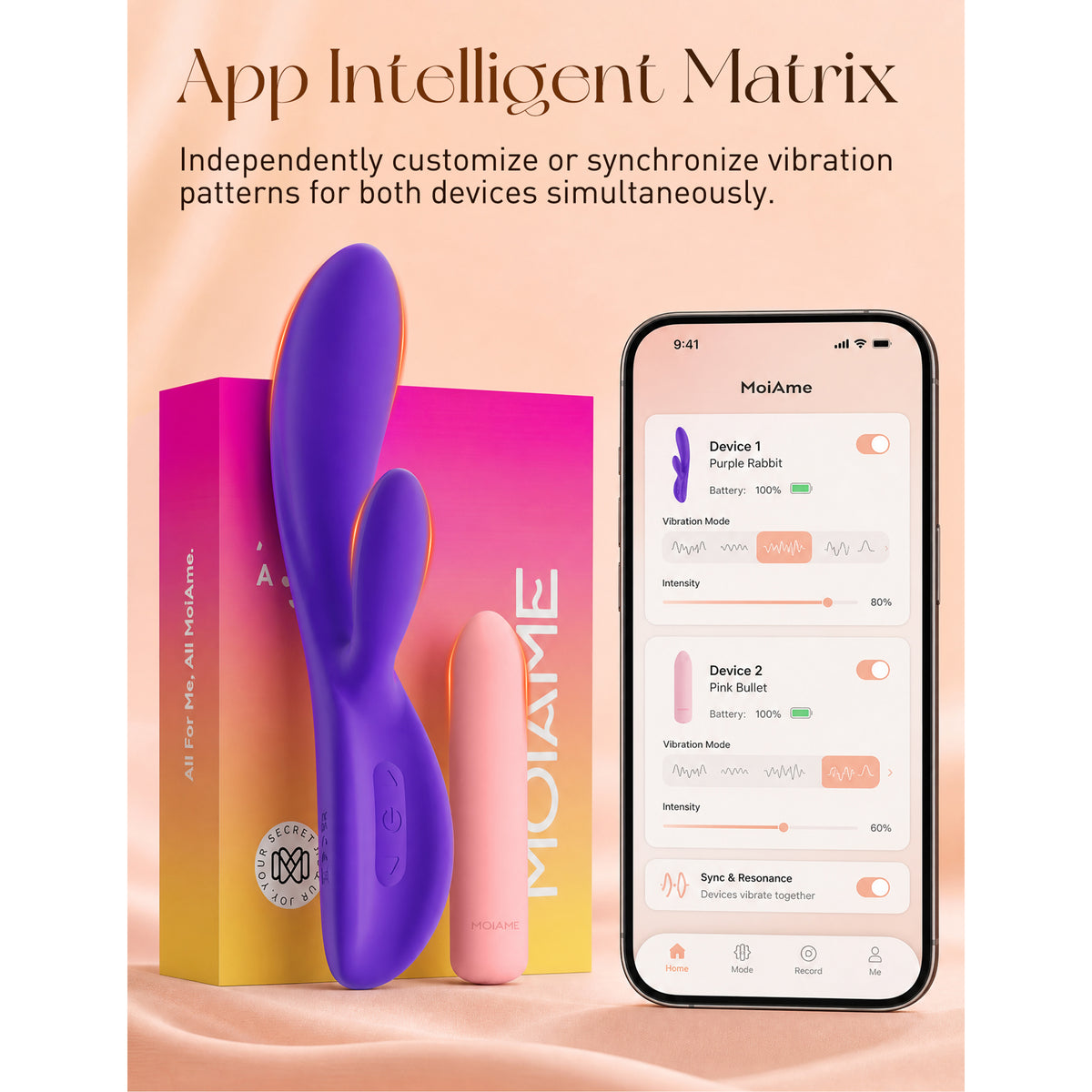 MOIAME Rabbit Vibrator Set with Mini Bullet Massager