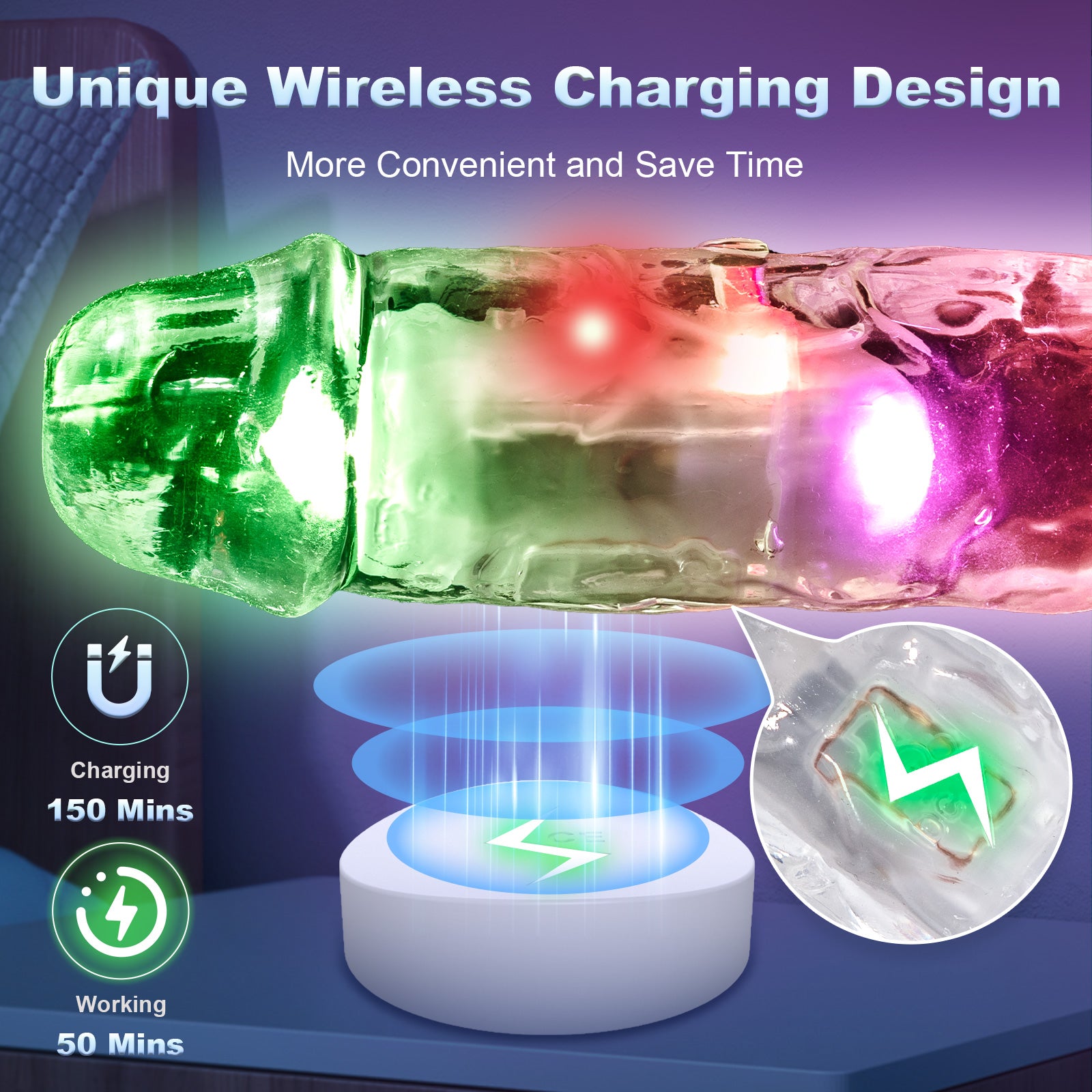 Realistic Clear Vibrating G-Spot Dildo