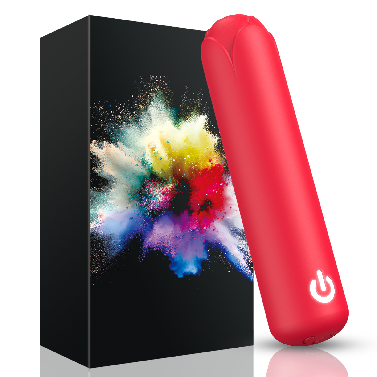 Rose Sex Toy Bullet Vibrator, Mini Bullet Vibrator for Women with 10Vibrations, Full Silicone Clit Massager with Rose Tip for Nipple Stimulation, Female Finger Lipstick Pocket