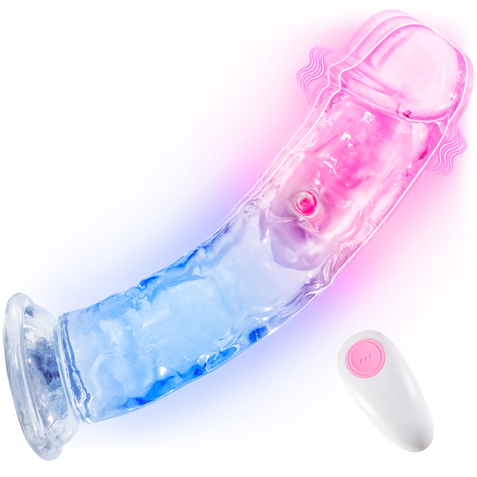 Realistic Clear Vibrating G-Spot Dildo