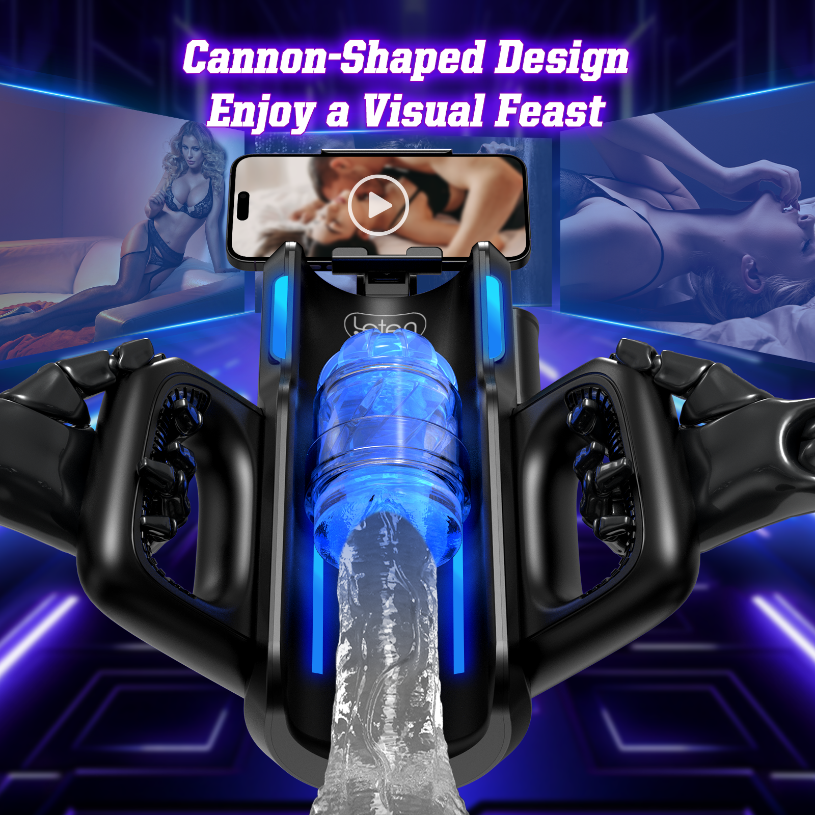 Sex Toys for Men Male Masturbator-Automatic Electric Male Sex Toys with 12times/s Thrusting, Men Sex Toys Adult Toys with Phone Holder and 2 Soft Silicone Pocket Pussy Hand Free Penis Training Stroker
