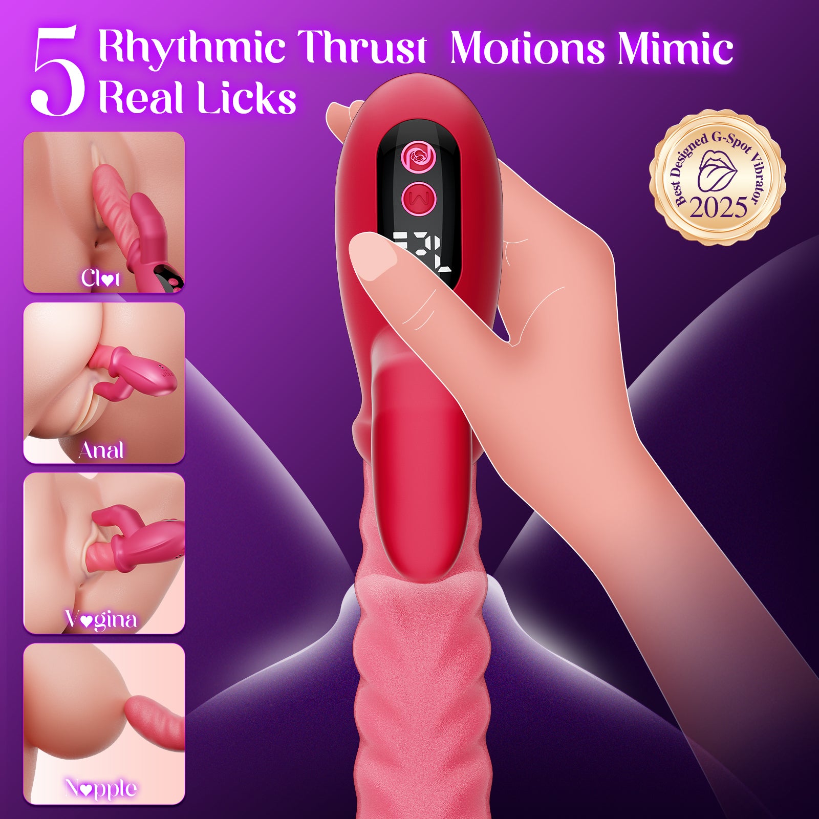 Thrusting Dildo Vibrator for Women