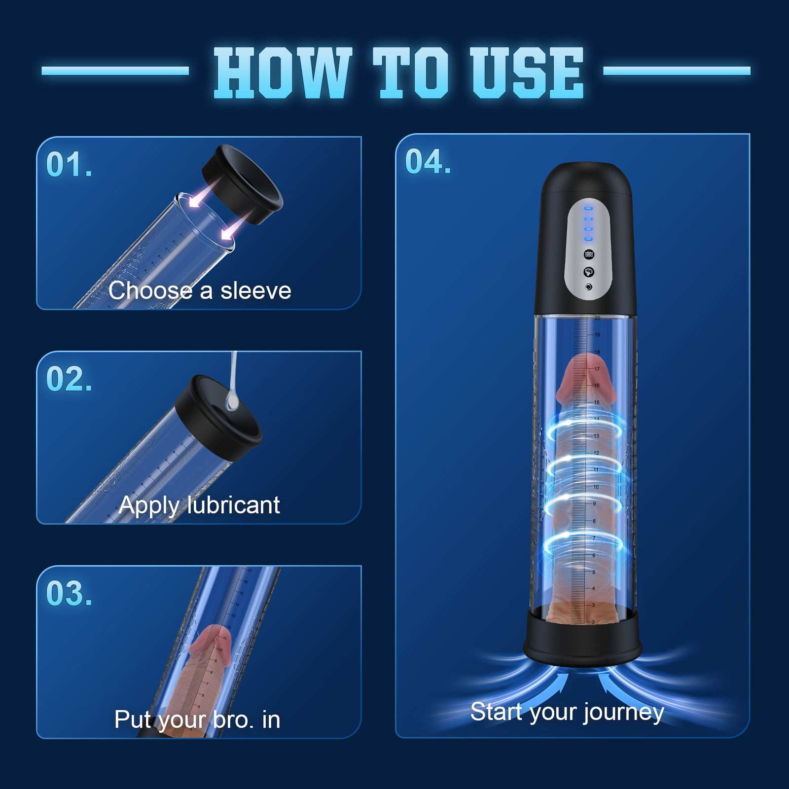 Electric Penis Pump Sex Toys - Automatic Penis Vacuum Enlargement Pump with 4 Suction Intensities, Digital Display & Powerful Suction, Rechargeable Adult Toys Training for Men Stronger Bigger Erection