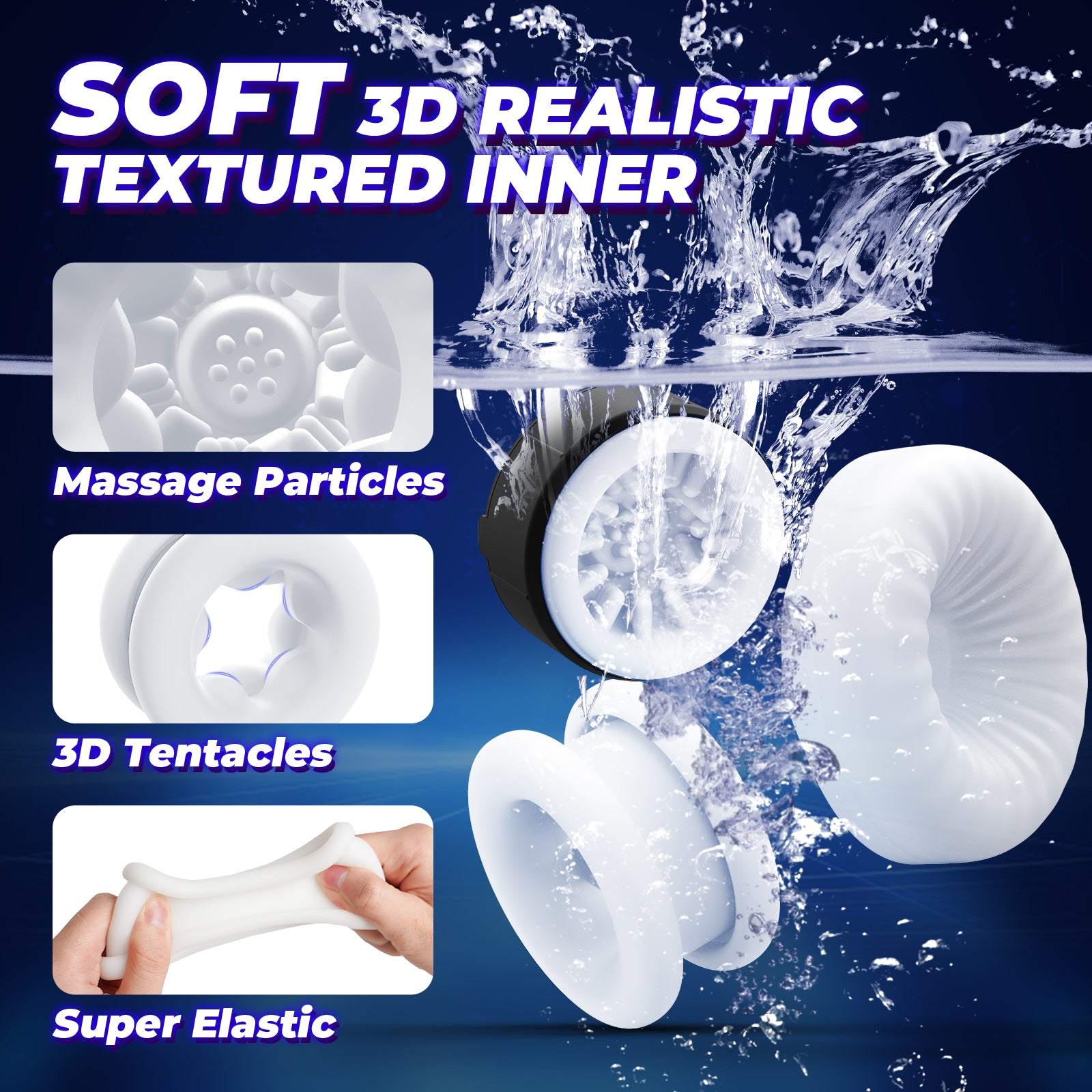 Thrusting and Rotating Male Masturbator - Unique Male Sex Toys Thrusting on Shaft Rotating on Glans for 4 Speeds, Sex Toys for Men with Handles & Digital Display & One-Click Burst, Sergeant Major