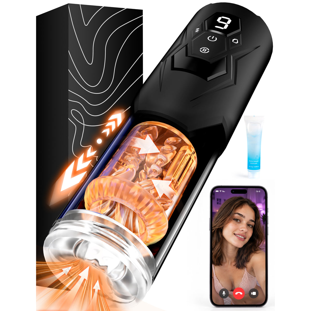 Mesterstar App-Controlled Automatic Male Masturbator with Thrusting & 360° Rotation