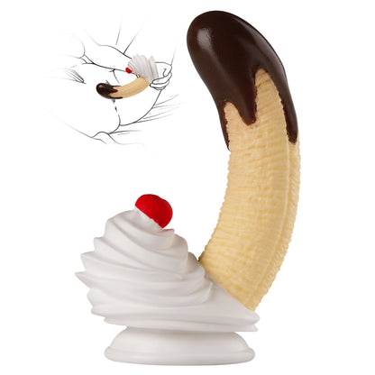 MoiAme Banana Silicone Dildo with Suction Cup