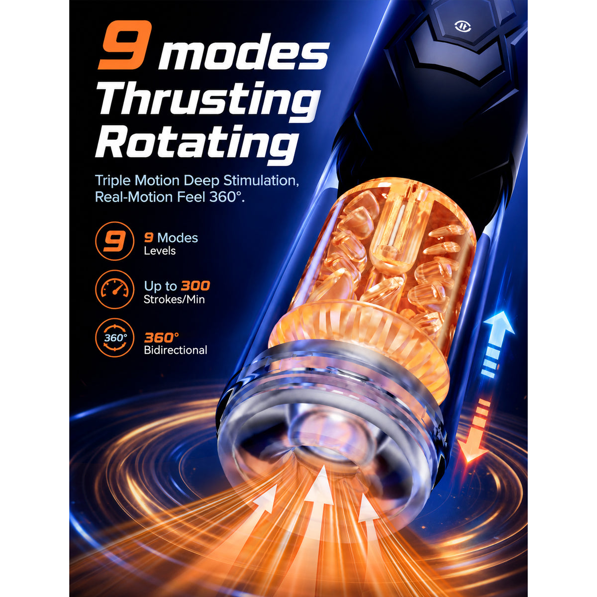Mesterstar App-Controlled Automatic Male Masturbator with Thrusting & 360° Rotation