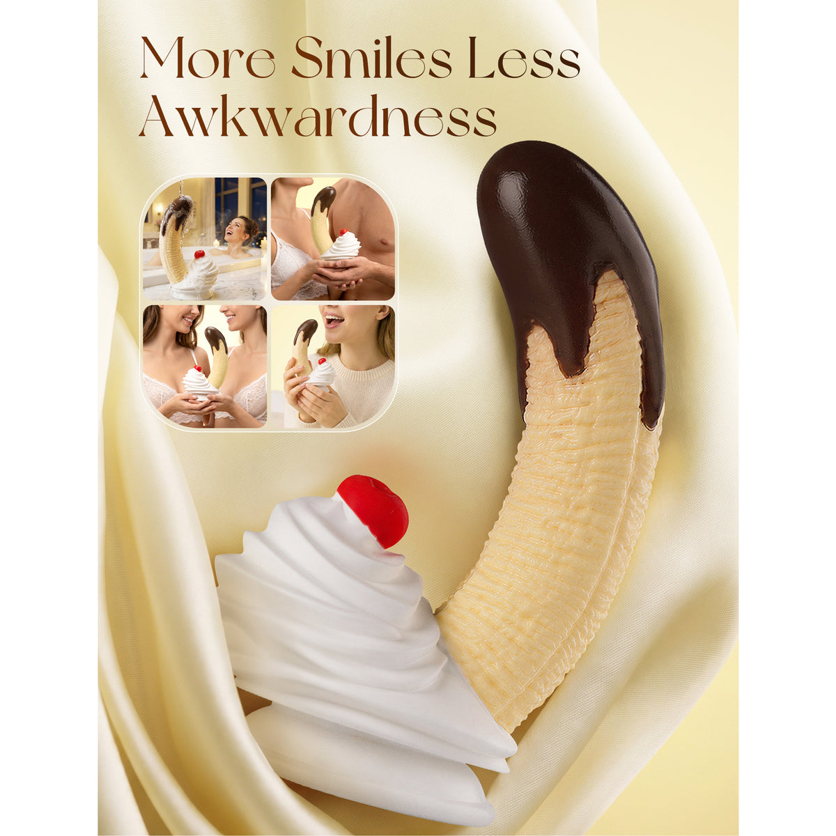 MoiAme Banana Silicone Dildo with Suction Cup