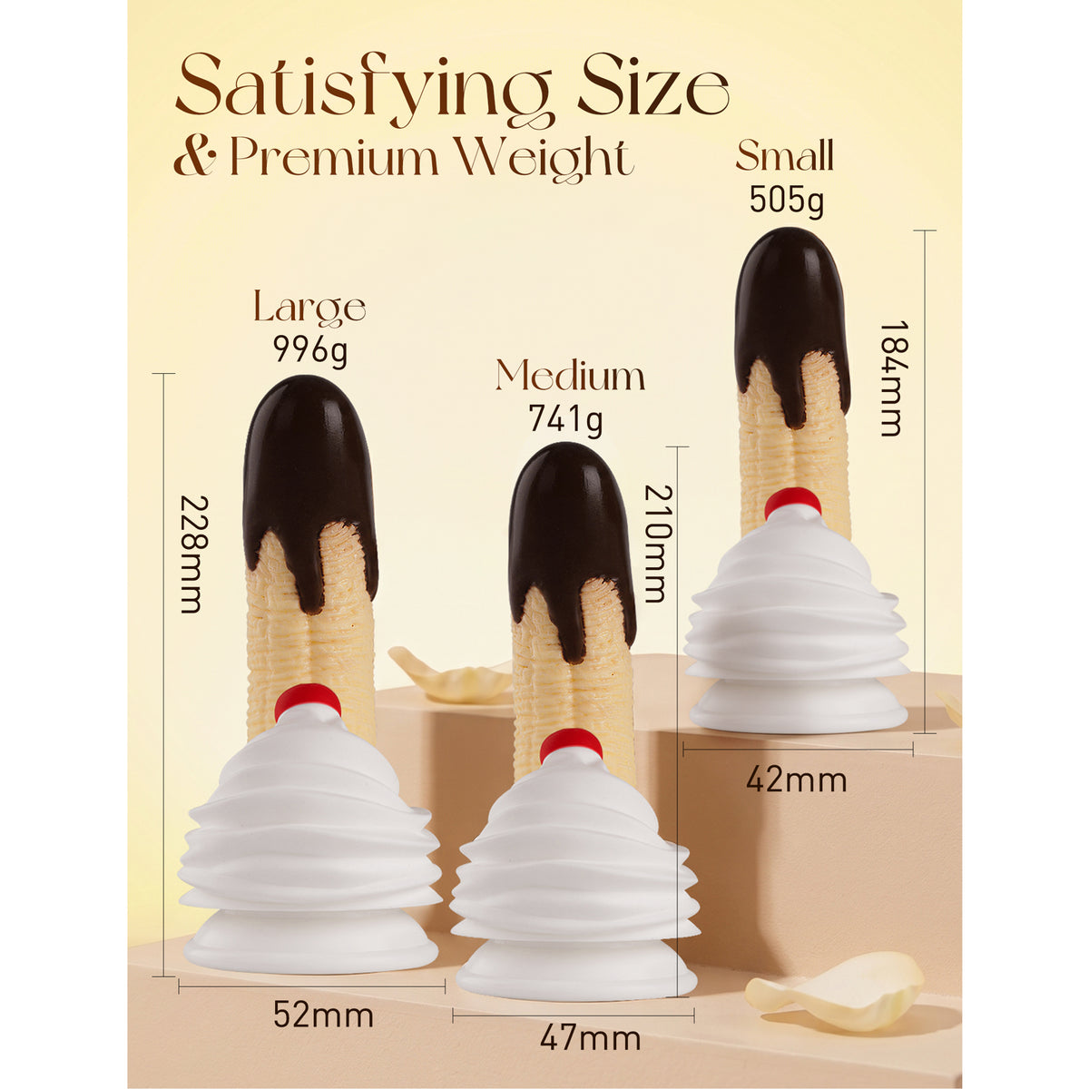 MoiAme Banana Silicone Dildo with Suction Cup