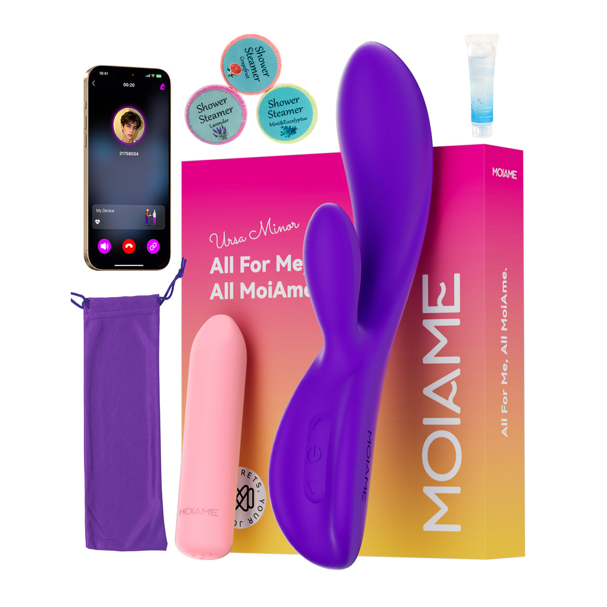 MOIAME Rabbit Vibrator Set with Mini Bullet Massager