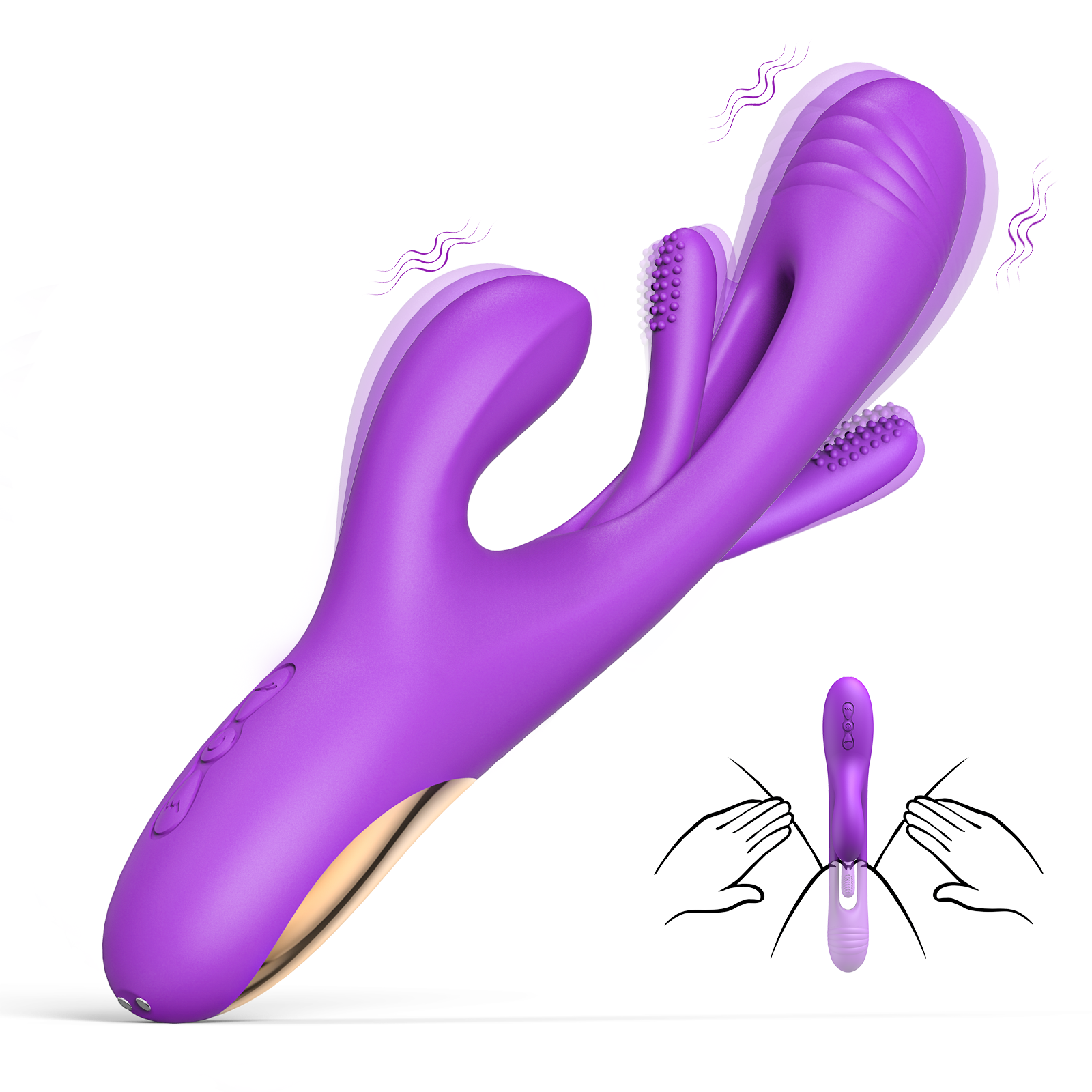 Vibrator Dildo Rabbit Sex Toys -LOVENOTE G Spot Vibrator Massager for Women Clitoral Nipple Stimulation, 3 in 1 Sex Toys with 14 Vibration & 7 Tongue Licking Flapping, Adult Product
