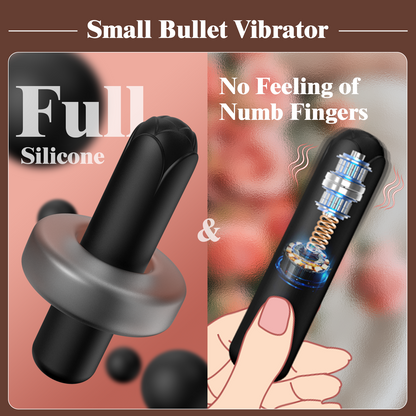 Rose Sex Toy Bullet Vibrator, Mini Bullet Vibrator for Women with 10Vibrations, Full Silicone Clit Massager with Rose Tip for Nipple Stimulation, Female Finger Lipstick Pocket