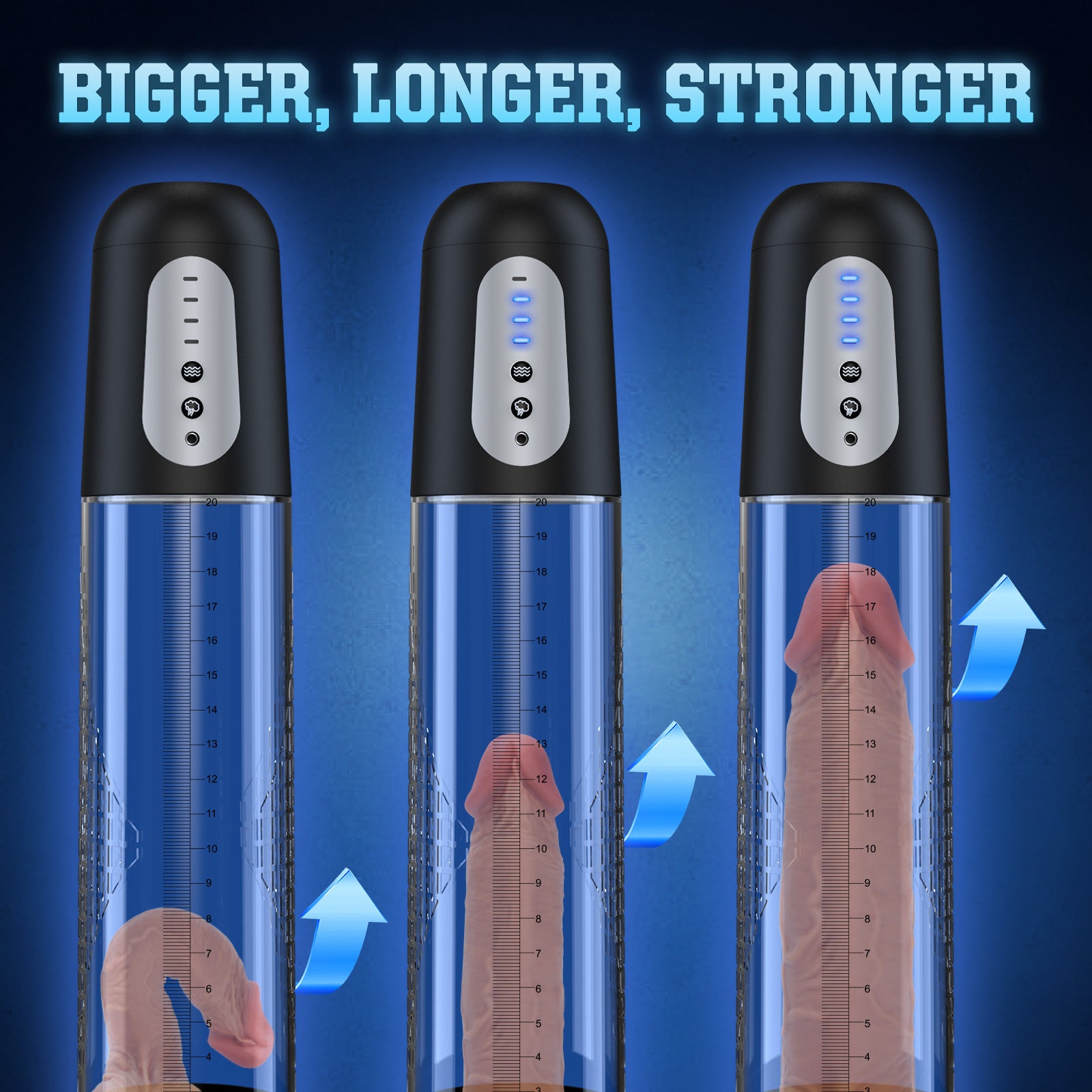 Electric Penis Pump Sex Toys - Automatic Penis Vacuum Enlargement Pump with 4 Suction Intensities, Digital Display & Powerful Suction, Rechargeable Adult Toys Training for Men Stronger Bigger Erection