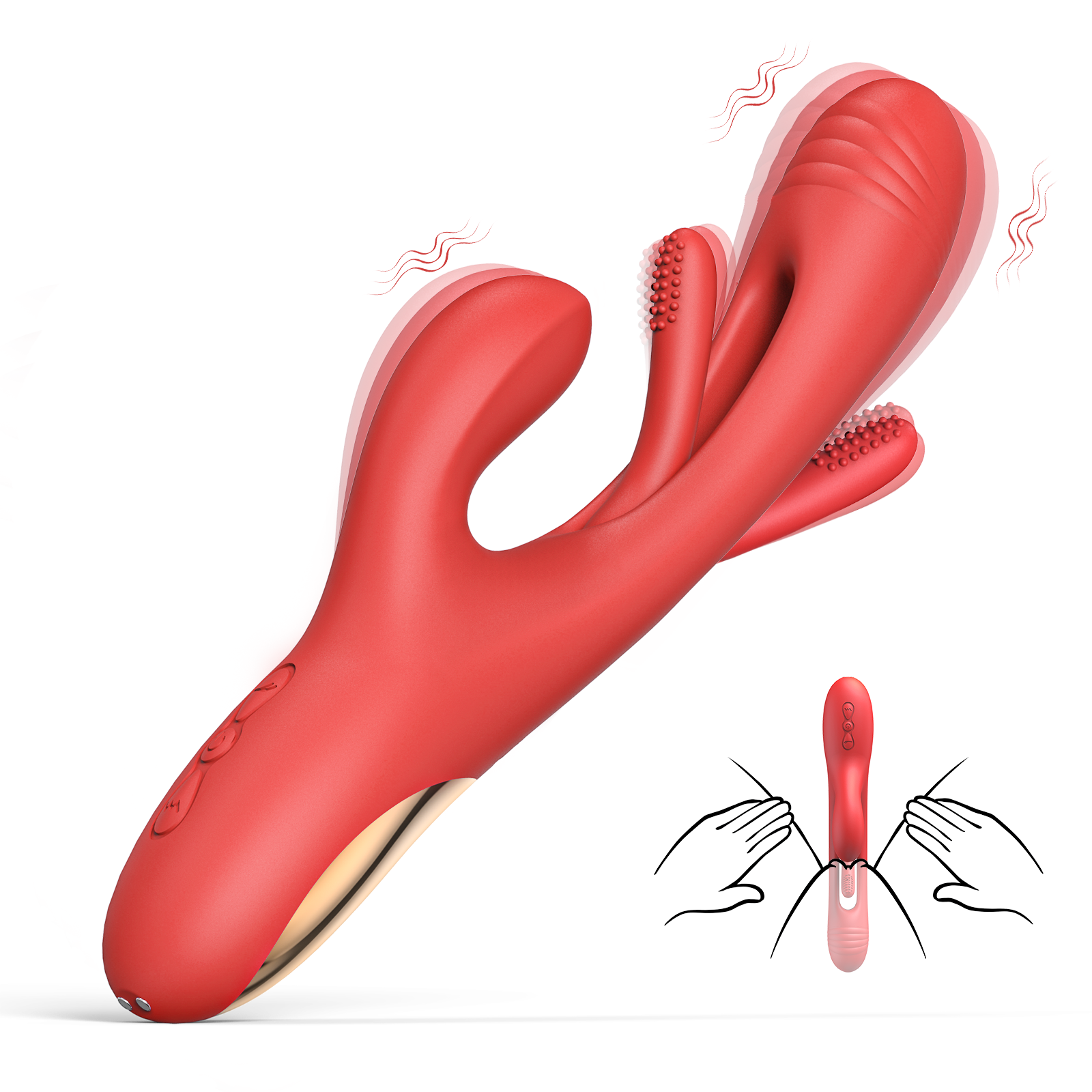 Vibrator Dildo Rabbit Sex Toys -LOVENOTE G Spot Vibrator Massager for Women Clitoral Nipple Stimulation, 3 in 1 Sex Toys with 14 Vibration & 7 Tongue Licking Flapping, Adult Product
