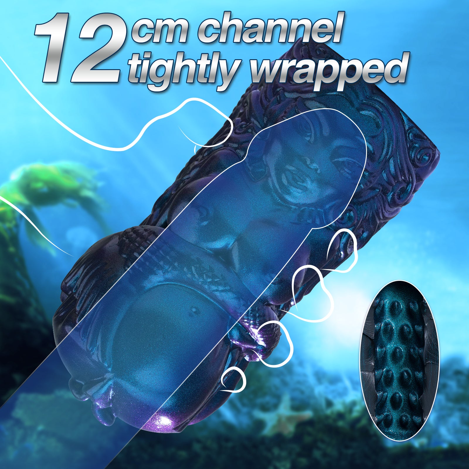 Pocket Pussy for Men Masturbator – Soft & Elastic Mermaid Silicone Pocket Pussy with Textured Massage Channel, Easy to Clean, Durable Male Sex Toy & Adult Sex Toys for Men