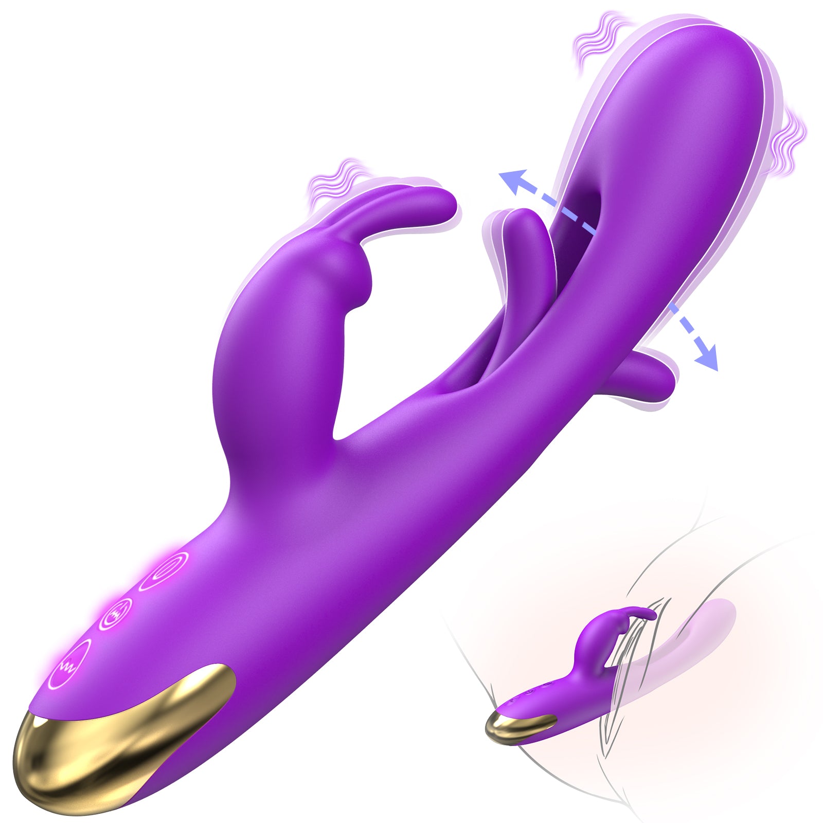 Adult Sex Toys Rabbit Vibrator - 3IN1 Flapping G Spot Dildo with 10 Rabbit Vibrating, 7 Flapping & 7 Wand Vibrating Modes – Clitoral & Nipple Stimulator for Women Female Pleasure