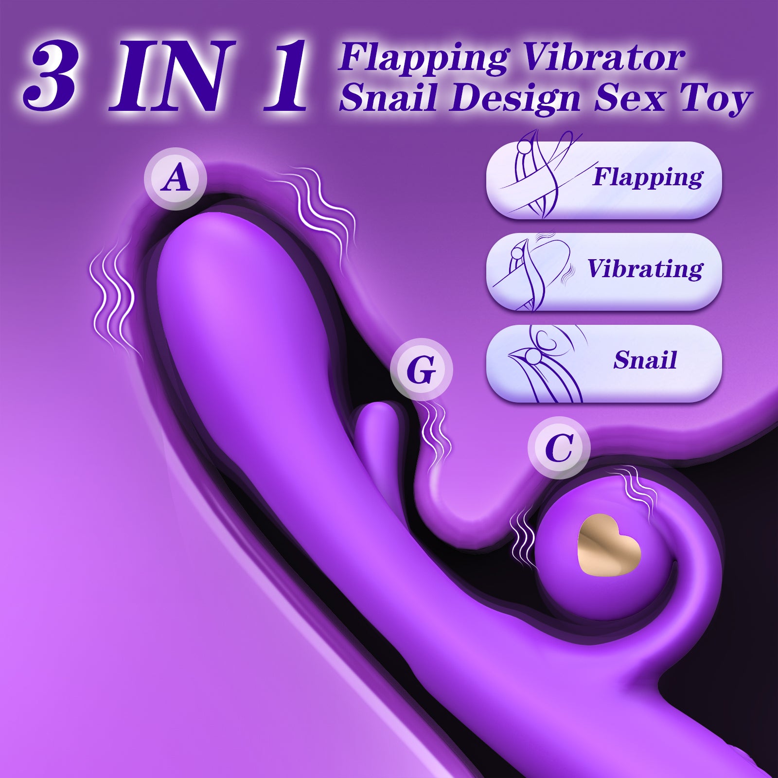 Flapping G Spot Vibrator Dildo: Rabbit Adult Toys with 10 Vibration 7 Flapping, Silicone Waterproof Personal Vibrator for Clitoral Nipple Anal Stimulation, Rechargeable Adult Toy for Women