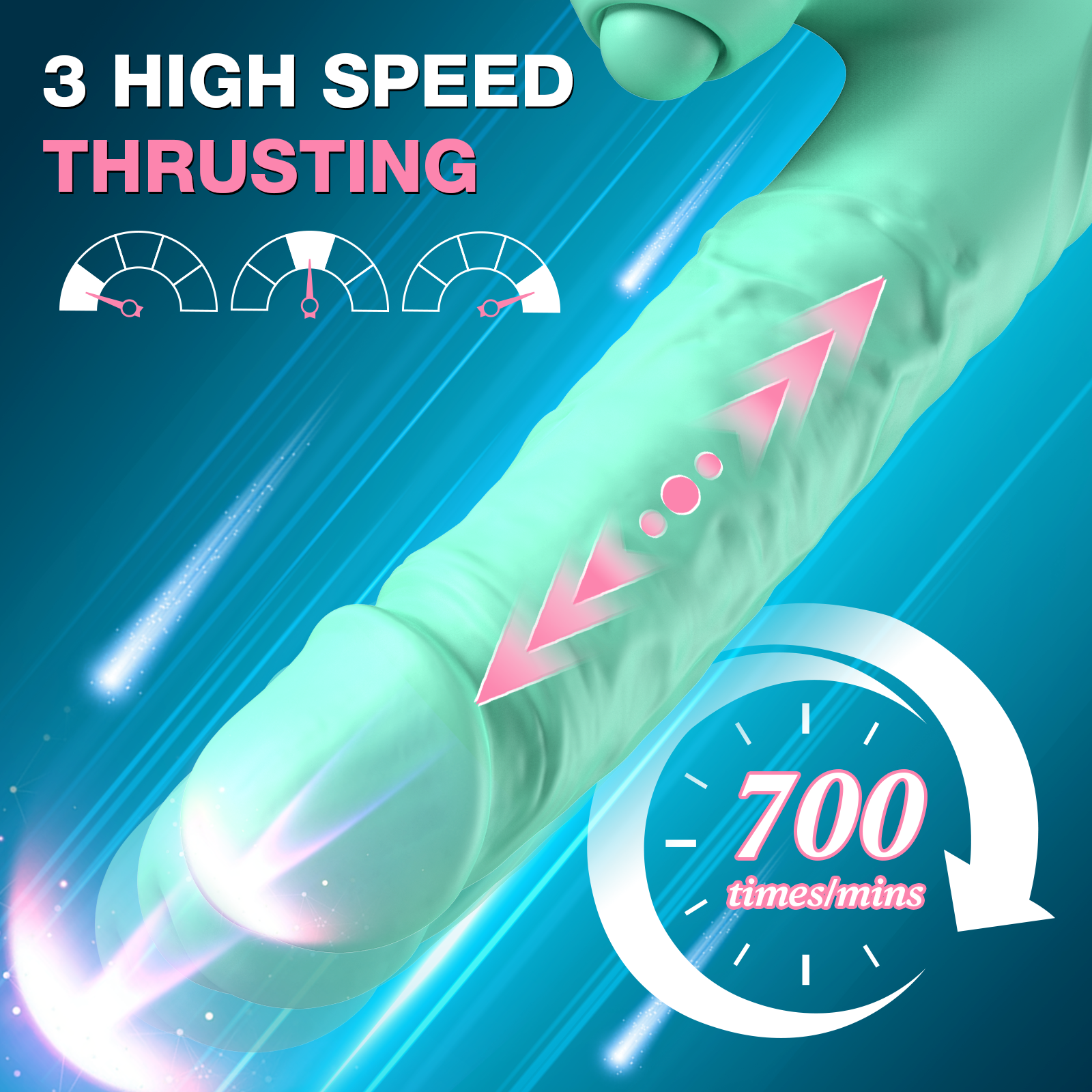 Click to see full view Thrusting Dildo Vibrator for Beginner: G Spot Vibrator with 3 High Speed Thrusting 10 Vibrating 10 Tapping Modes for Womens, Sex Toys for Clitoral Nipple Stimulation, Adult Sex Toy