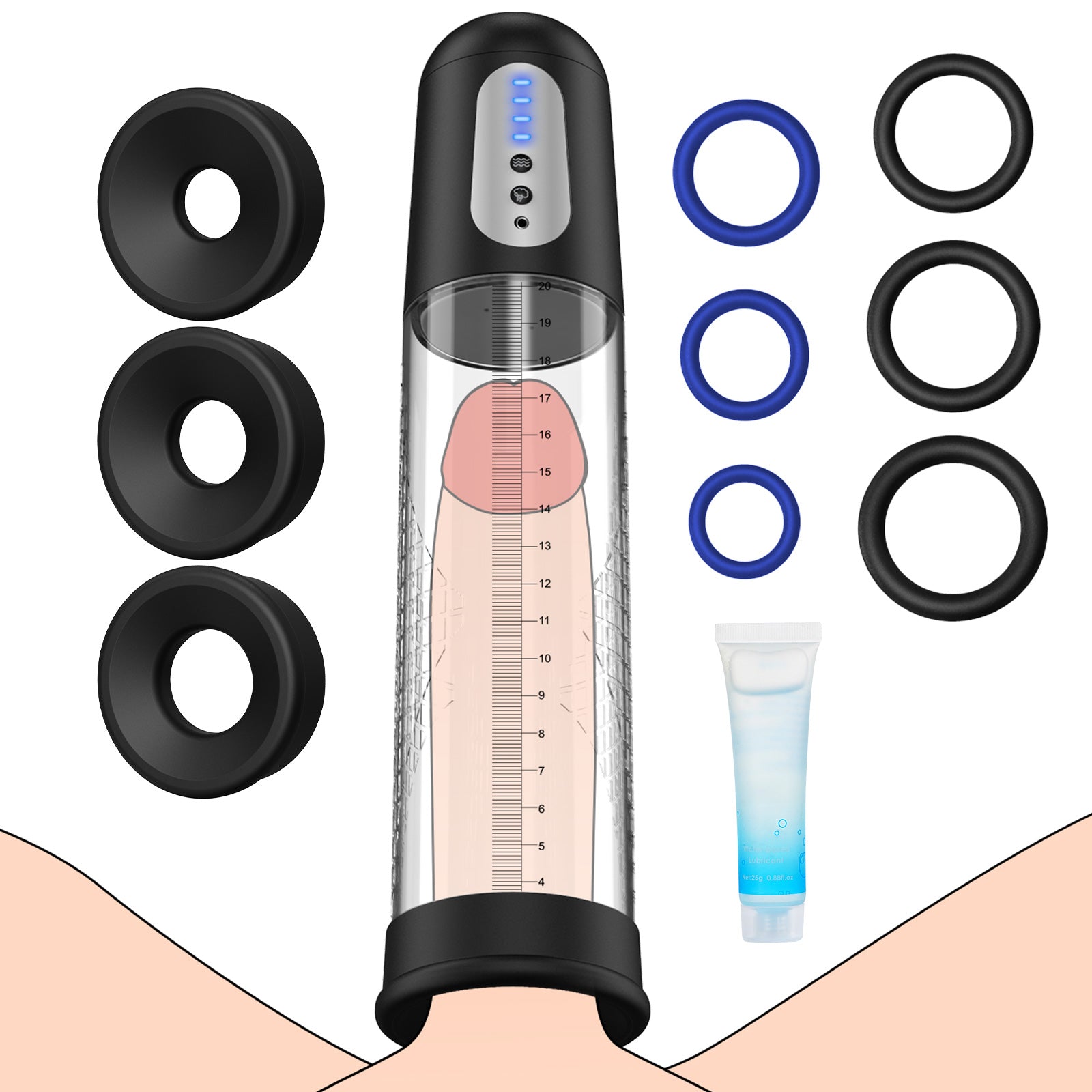 Electric Penis Pump Sex Toys - Automatic Penis Vacuum Enlargement Pump with 4 Suction Intensities, Digital Display & Powerful Suction, Rechargeable Adult Toys Training for Men Stronger Bigger Erection