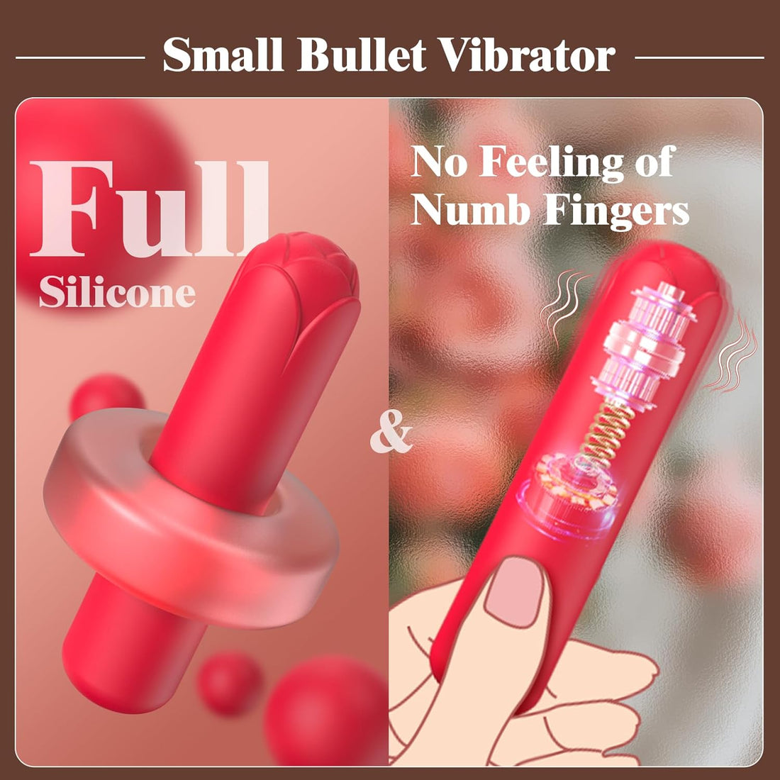 Rose Sex Toy Bullet Vibrator: Mini Vibrator Full Silicone