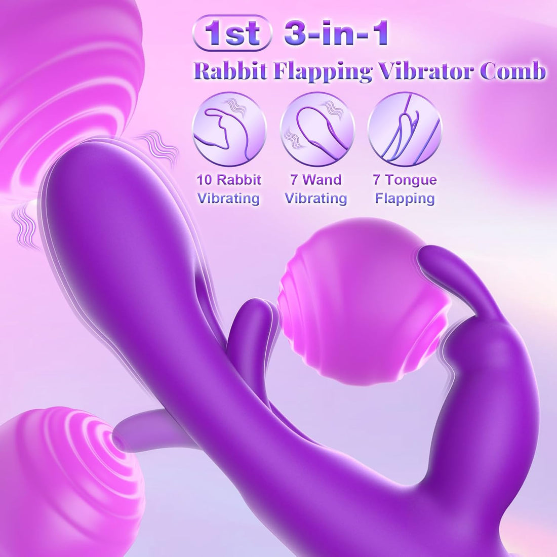 Flapping Rabbit Vibrator for Women – 3 in 1 G-Spot Dildo