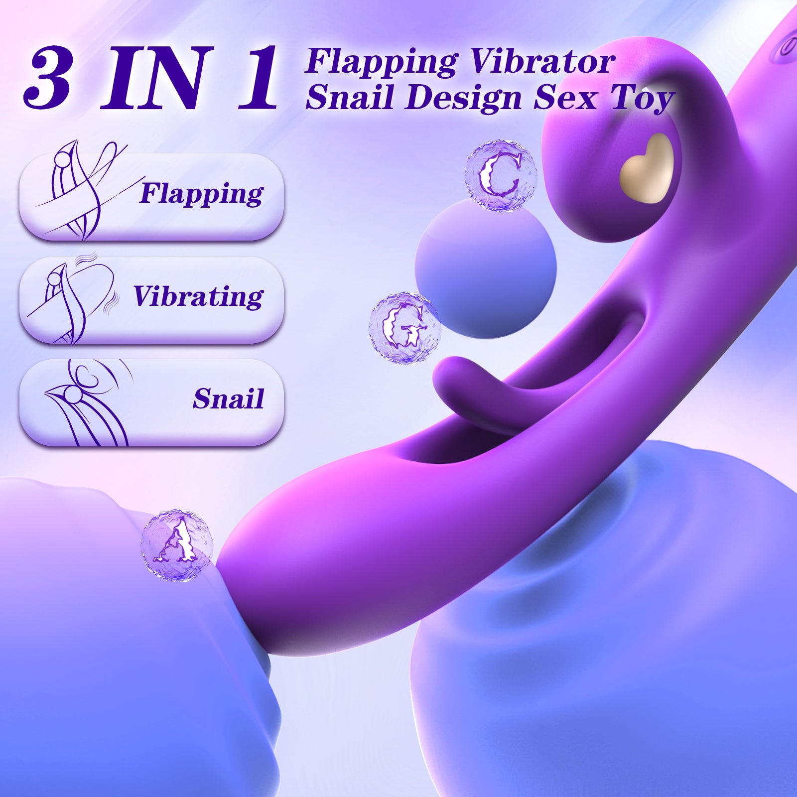 Flapping G Spot Vibrator Dildo: Rabbit Adult Toys with 10 Vibration 7 Flapping, Silicone Waterproof Personal Vibrator for Clitoral Nipple Anal Stimulation, Rechargeable Adult Toy for Women