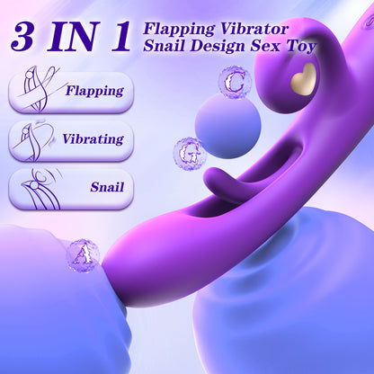 Flapping G Spot Vibrator Dildo: Rabbit Adult Toys with 10 Vibration 7 Flapping, Silicone Waterproof Personal Vibrator for Clitoral Nipple Anal Stimulation, Rechargeable Adult Toy for Women