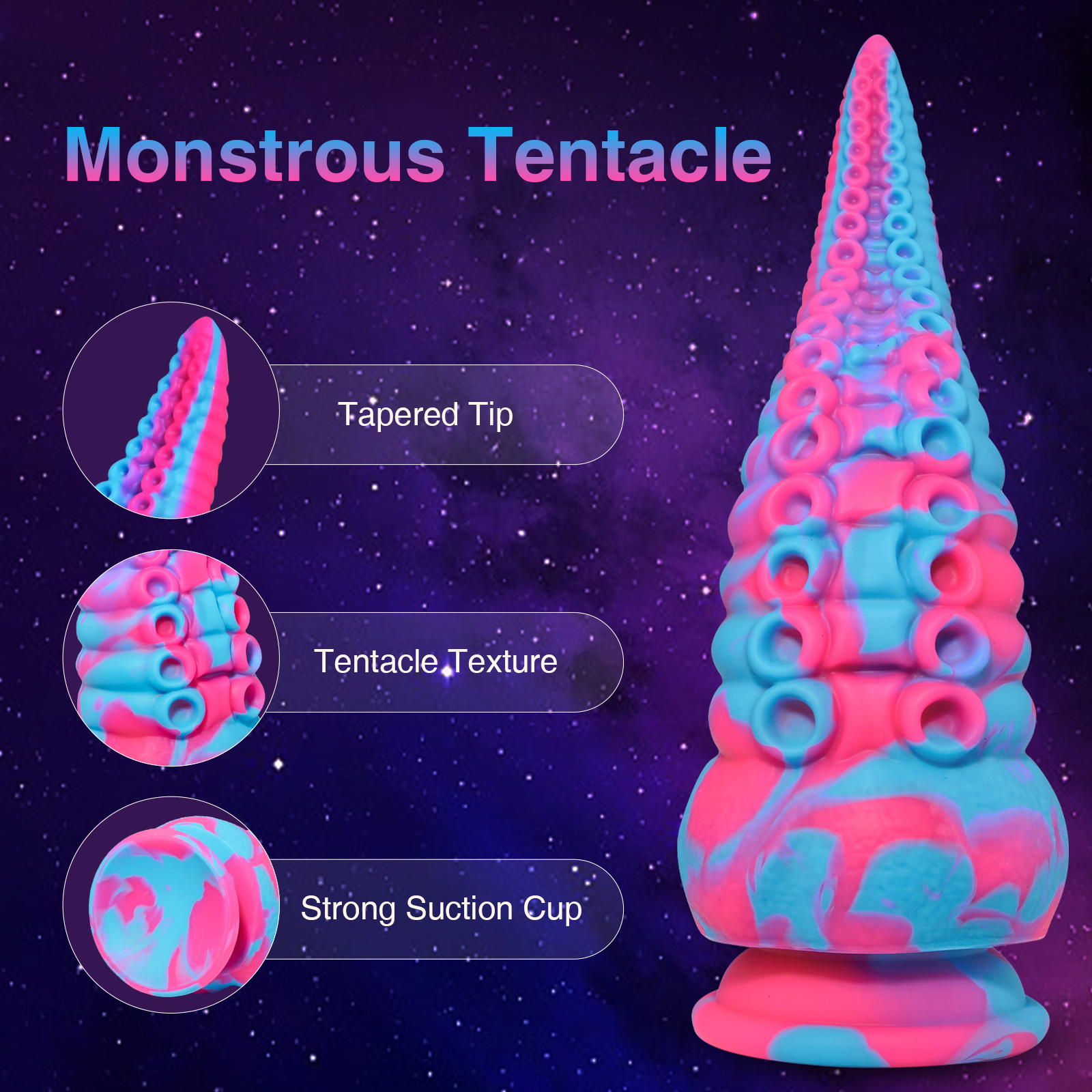 Monster Dildo Tentacle Adult Toy: Big Thick Dildos with Suction Cup for Women, Huge Fantasy Dildo with Octopus-Shape, 8.7” Silicone Giant Dildo