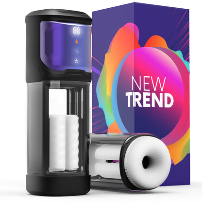 Thrusting and Rotating Male Masturbator - Unique Male Sex Toys Thrusting on Rotating on Glans for 4 Speeds, Sex Toys for Men with Handles & Digital Display & One-Click Burst, Sergeant Major (11.81)