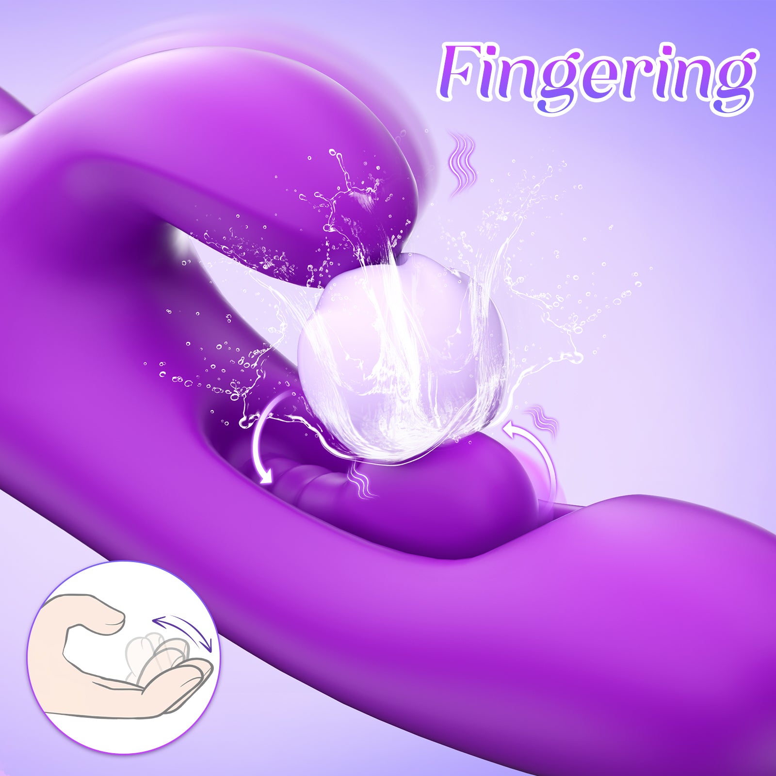 Fingering Rabbits Vibrator for Women - 4 in 1 Women Sex Toys with 10 Head Vibration 7 Rabbit Modes &6 Fingering Stimulation, Waterproof Clitoral Anal Nipple Dildo Vibrators for Female