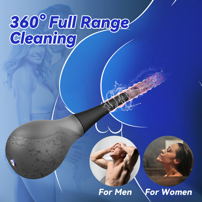 Enema Douche Anti Back-Flow,Silicone Enema Reusable Anal Douche Cleaner for Men Women Colon Cleansing,Shower douche with 5 Spouts connected to shower hole,Vaginal Cleaner 10oz (Semi-transparent, 10oz)