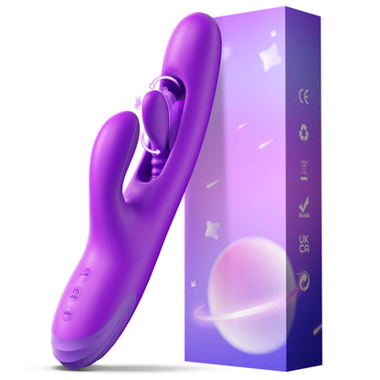 Fingering Rabbits Vibrator for Women - 4 in 1 Women Sex Toys with 10 Head Vibration 7 Rabbit Modes &6 Fingering Stimulation, Waterproof Clitoral Anal Nipple Dildo Vibrators for Female