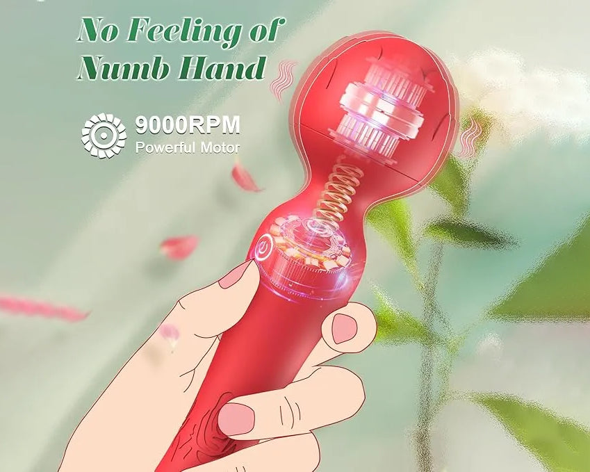 Wand Vibrator Rose Sex Toy - Clitoral Stimulator Anal Nipple G Spot Vibrators, Rose Adult Sex Toys Magic Quiet Cordless Massager & Waterproof, Female Vibrator Sex Toy Sexual Pleasure Tools for Women