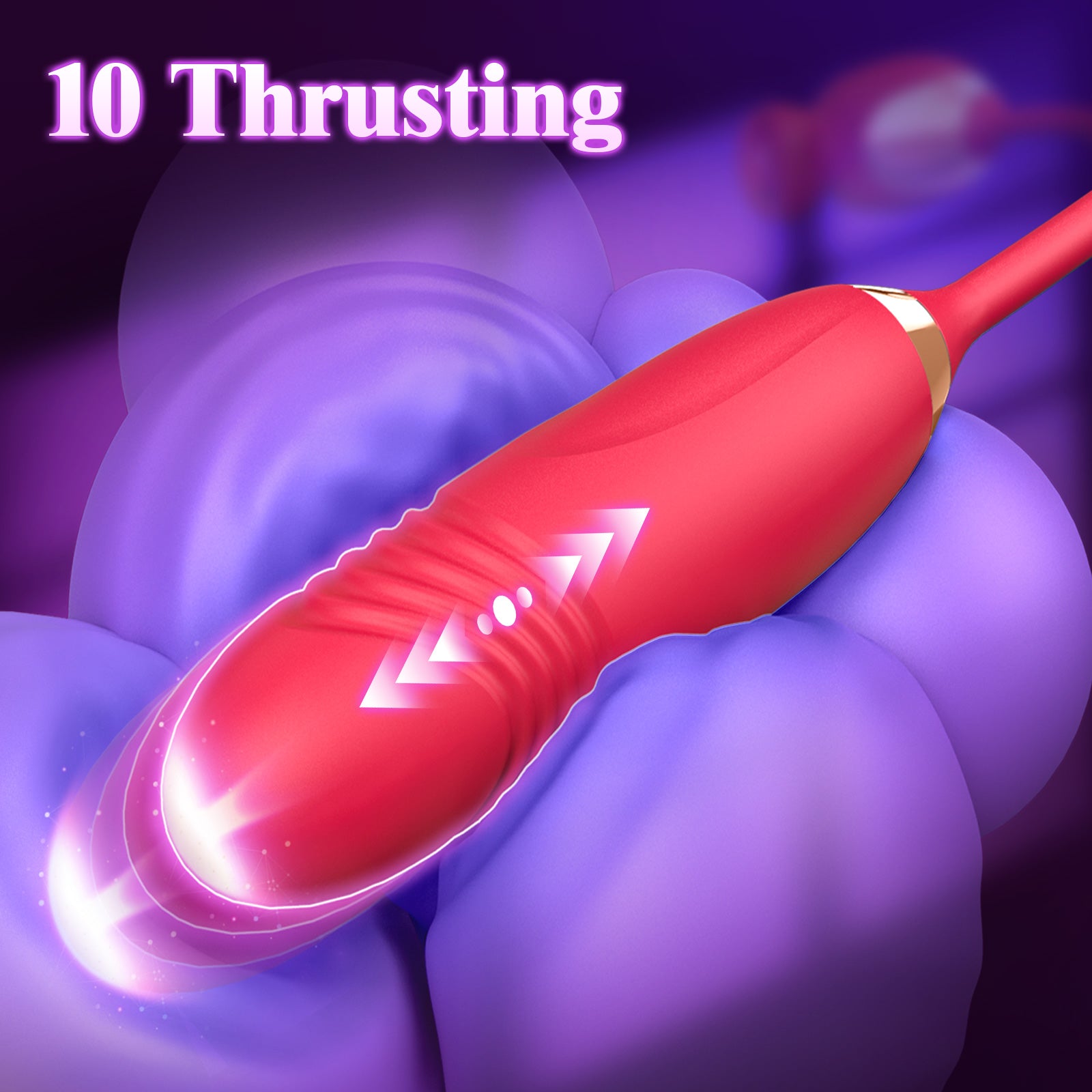 Rose Vibrator Women Sex Toys - G Spot Mouth Vibrators with 10 Biting Licking Vibrating & 10 Thrusting Modes Clitoral Anal Nipple Thrusting Dildo Stimulator Pleasure Tools Adult Sex Toy for Female