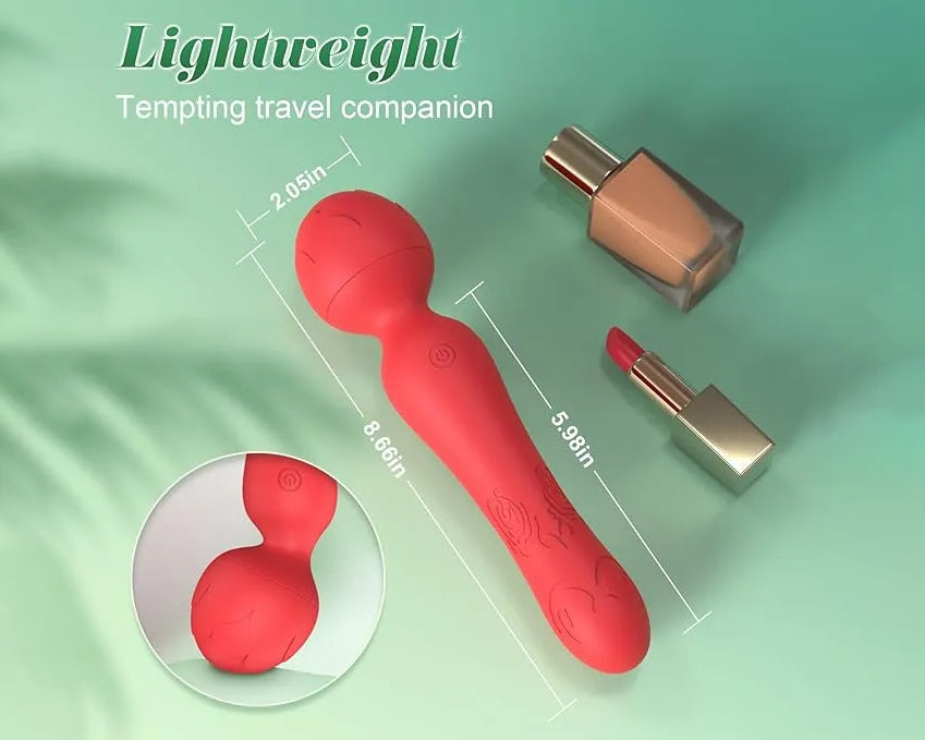 Wand Vibrator Rose Sex Toy - Clitoral Stimulator Anal Nipple G Spot Vibrators, Rose Adult Sex Toys Magic Quiet Cordless Massager & Waterproof, Female Vibrator Sex Toy Sexual Pleasure Tools for Women