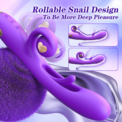 Flapping G Spot Vibrator Dildo: Rabbit Adult Toys with 10 Vibration 7 Flapping, Silicone Waterproof Personal Vibrator for Clitoral Nipple Anal Stimulation, Rechargeable Adult Toy for Women