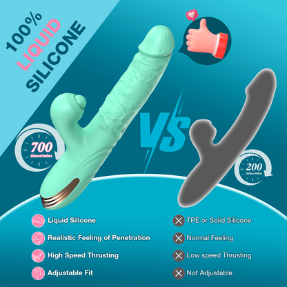 Click to see full view Thrusting Dildo Vibrator for Beginner: G Spot Vibrator with 3 High Speed Thrusting 10 Vibrating 10 Tapping Modes for Womens, Sex Toys for Clitoral Nipple Stimulation, Adult Sex Toy