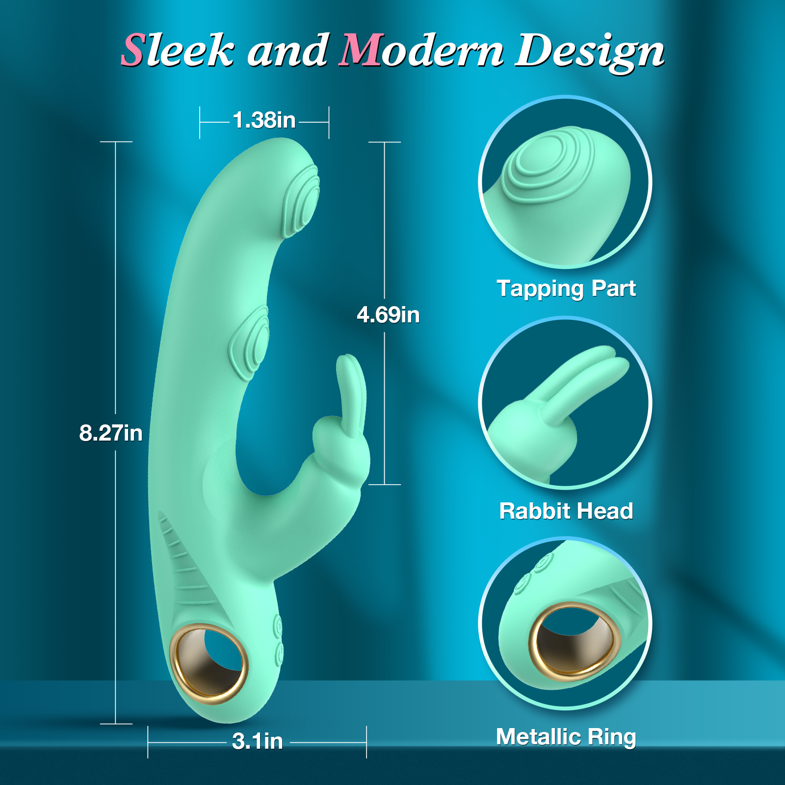 Rabbit G-Spot Vibrator Sex Toy - Clitoral Vibrator Dildo Sex Toys for Women Clitoral Nipple, 3 in 1 Vibrator with 10 Tapping & 7 Vibration, Sex Toy G-Spot Dual Tapping Vibrator for Female and Couple