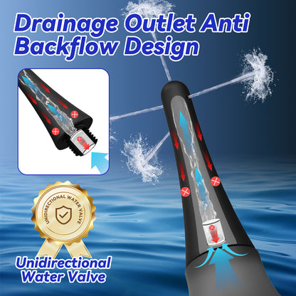 Enema Douche Anti Back-Flow,Silicone Enema Reusable Anal Douche Cleaner for Men Women Colon Cleansing,Shower douche with 5 Spouts connected to shower hole,Vaginal Cleaner 10oz (Semi-transparent, 10oz)