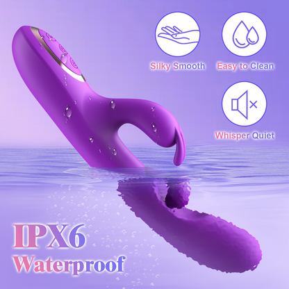 G Spot Vibrator Sex Toys-3 in 1 Adult Sex Toys 360° Rotation Vibrators with 10 Rubbing & 7 Vibrating & 7 Massaging, Waterproof Clitoral Stimulator Dildo Rabbit Vibrator Women Sex Toy