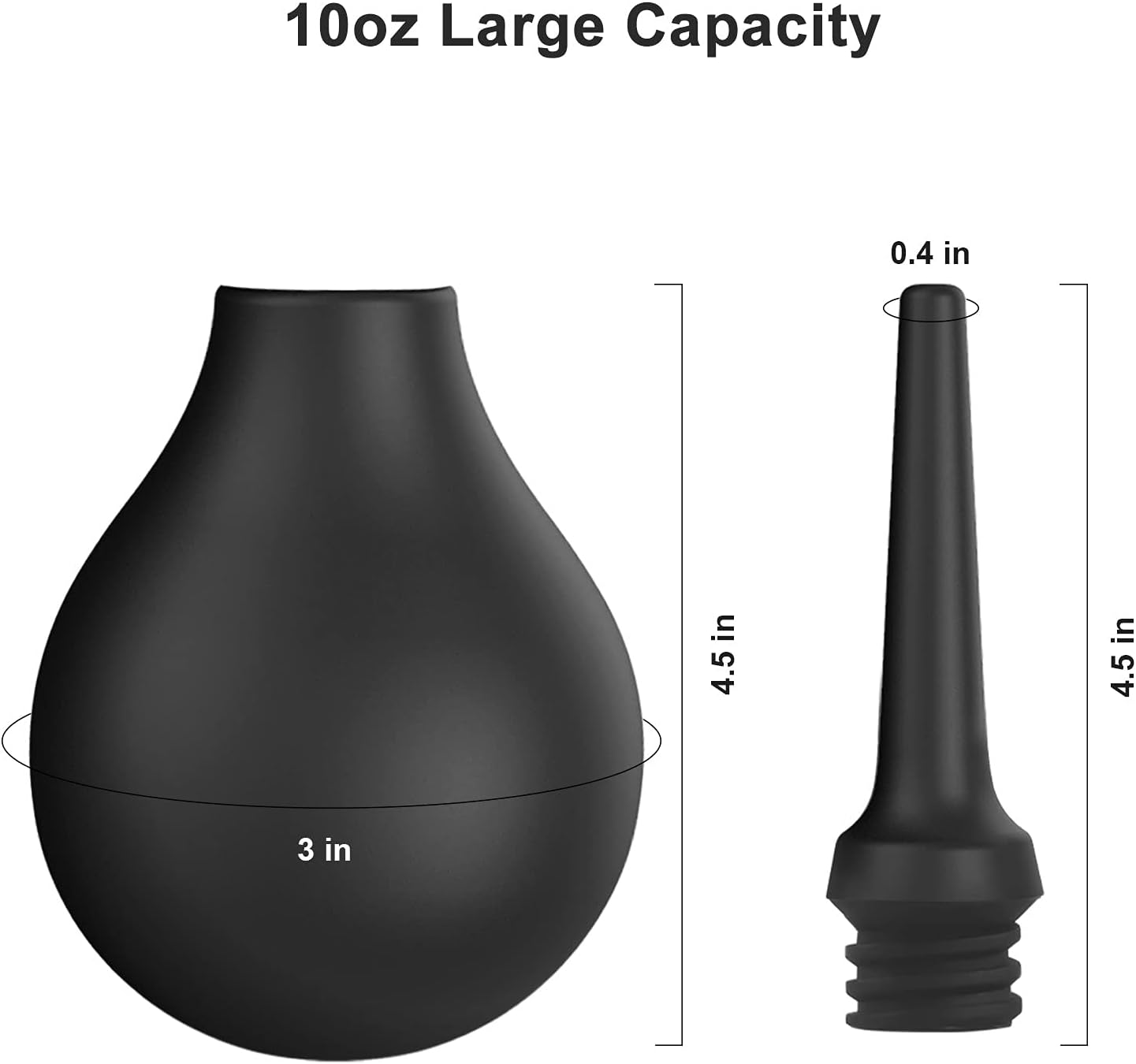Enema Douche Anti Back-Flow,Silicone Enema Reusable Anal Douche Cleaner for Men Women Colon Cleansing,Shower Douche with Spouts Connected to Shower Hole,Vaginal Cleaner (Black, 10oz)