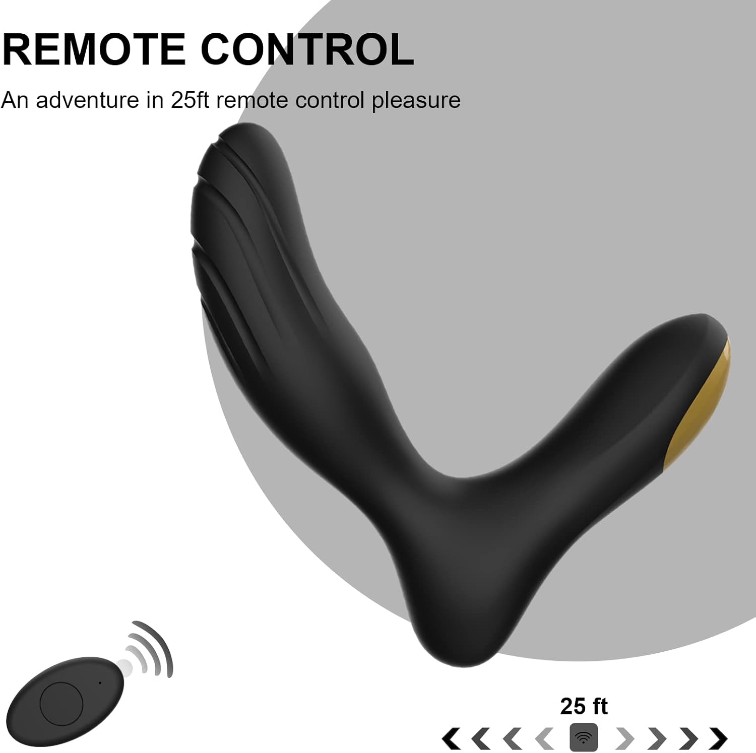 Vibrating Prostate Massager Anal Toy, Waterproof Personal P Spot Male Vibrator with Remote Control for Hands Free Play, Rechargeable Butt Plug with 10 Vibrations for Beginners