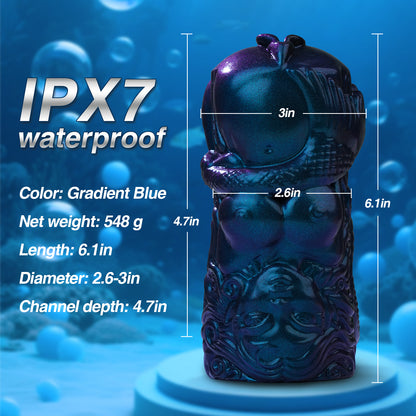 Pocket Pussy for Men Masturbator – Soft & Elastic Mermaid Silicone Pocket Pussy with Textured Massage Channel, Easy to Clean, Durable Male Sex Toy & Adult Sex Toys for Men