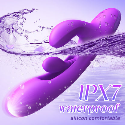 Fingering Rabbits Vibrator for Women - 4 in 1 Women Sex Toys with 10 Head Vibration 7 Rabbit Modes &6 Fingering Stimulation, Waterproof Clitoral Anal Nipple Dildo Vibrators for Female