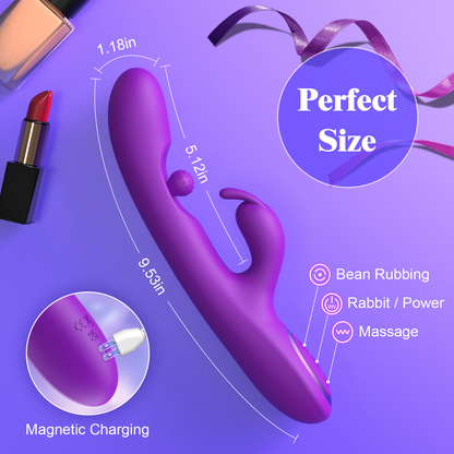 G Spot Vibrator Sex Toys-3 in 1 Adult Sex Toys 360° Rotation Vibrators with 10 Rubbing & 7 Vibrating & 7 Massaging, Waterproof Clitoral Stimulator Dildo Rabbit Vibrator Women Sex Toy