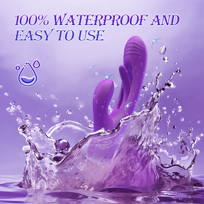 Vibrator Dildo Rabbit Sex Toys -LOVENOTE G Spot Vibrator Massager for Women Clitoral Nipple Stimulation, 3 in 1 Sex Toys with 14 Vibration & 7 Tongue Licking Flapping, Adult Product