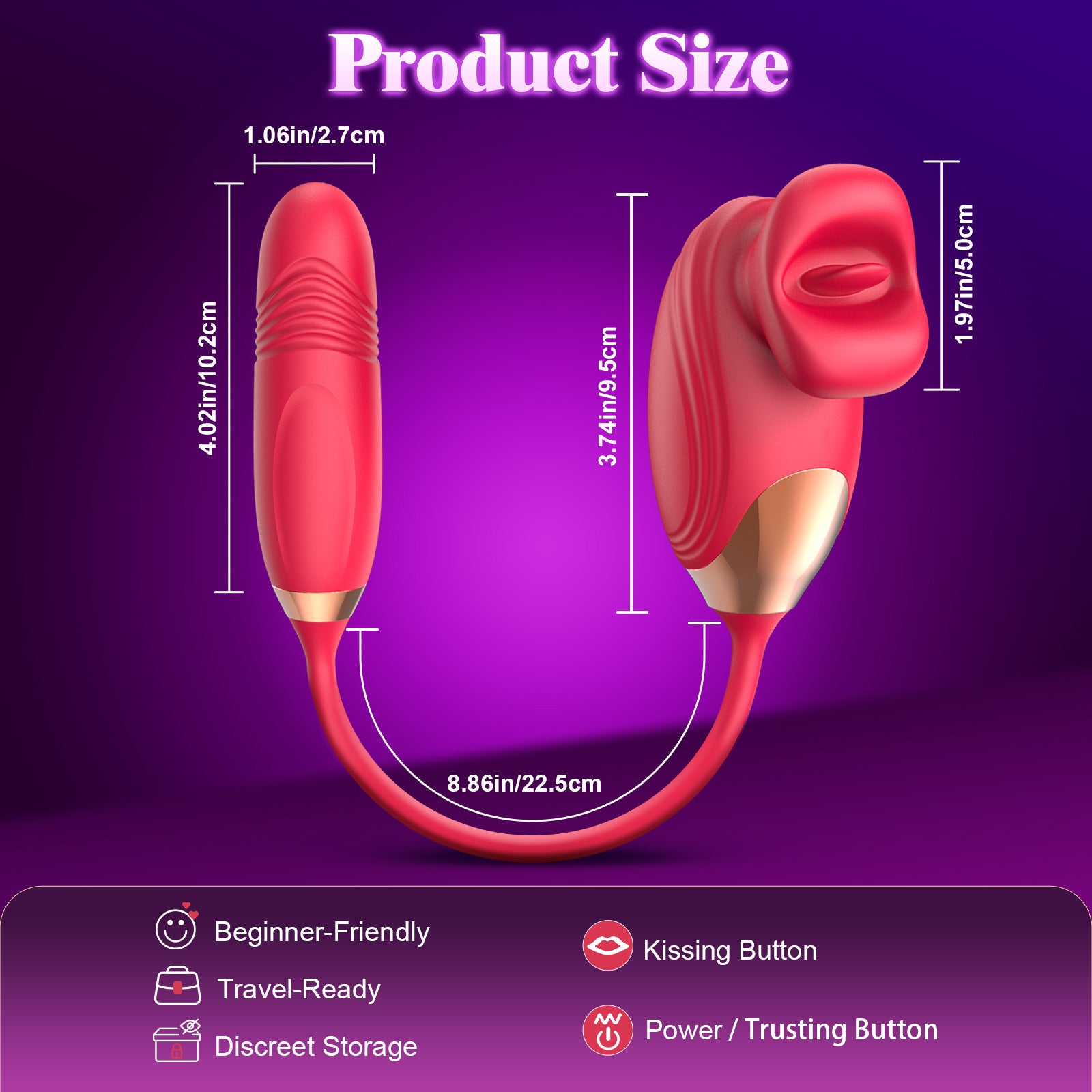 Rose Vibrator Women Sex Toys - G Spot Mouth Vibrators with 10 Biting Licking Vibrating & 10 Thrusting Modes Clitoral Anal Nipple Thrusting Dildo Stimulator Pleasure Tools Adult Sex Toy for Female