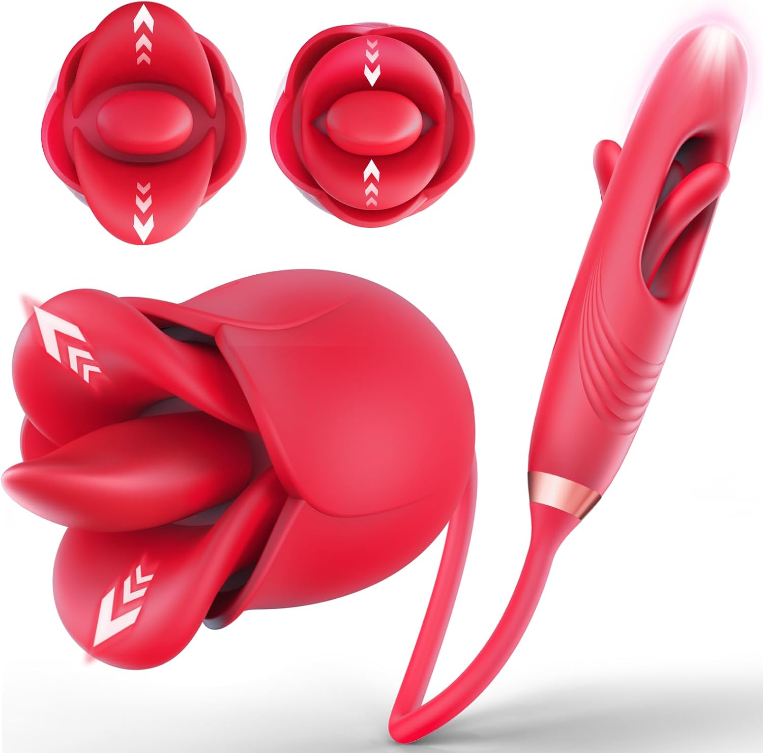 G Spot Vibrator Rose Sex Toys - Bszone 4IN1 Dildo Vibrators for Women with 10 Vibrating & Flapping Adult Sex Toy Clitoral Stimulator, Nipple Anal Vibrater Toys for Female Male Couple