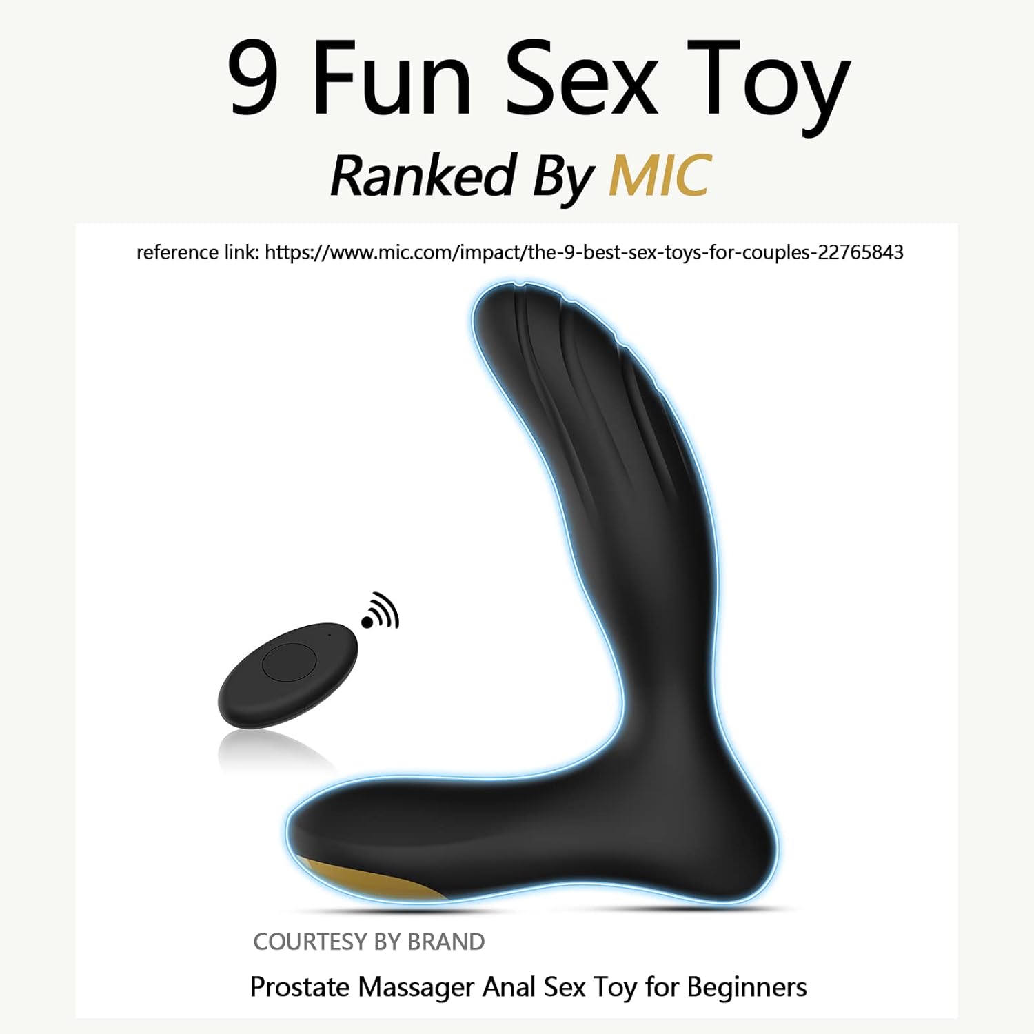 Vibrating Prostate Massager Anal Toy, Waterproof Personal P Spot Male Vibrator with Remote Control for Hands Free Play, Rechargeable Butt Plug with 10 Vibrations for Beginners